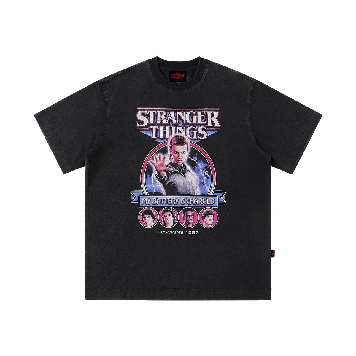WHOOSIS x STRANGER THINGS | ELEVEN 011 WASHED GRAPHIC TEE