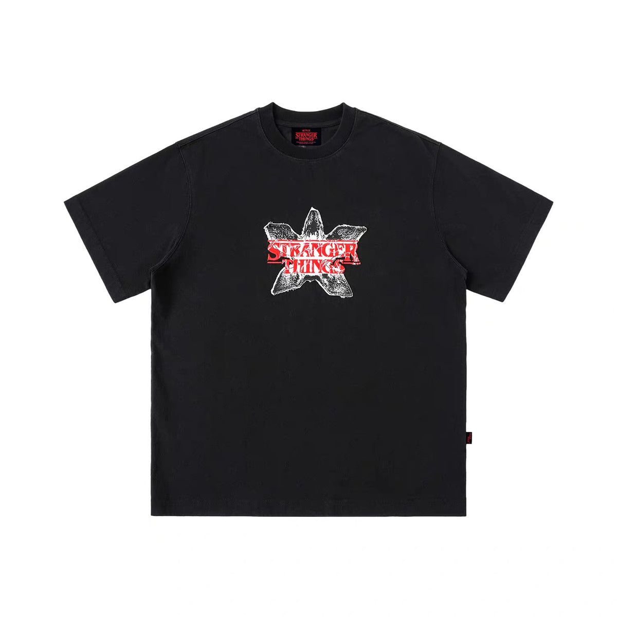 WHOOSIS x STRANGER THINGS | DEMOGORGON APPLIQUÉ EMBROIDERED SHORT-SLEEVE TEE